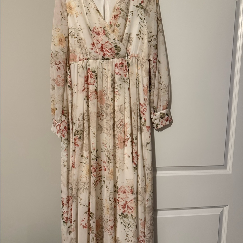 Pinkblush Cream Floral maternity Maxi Dress